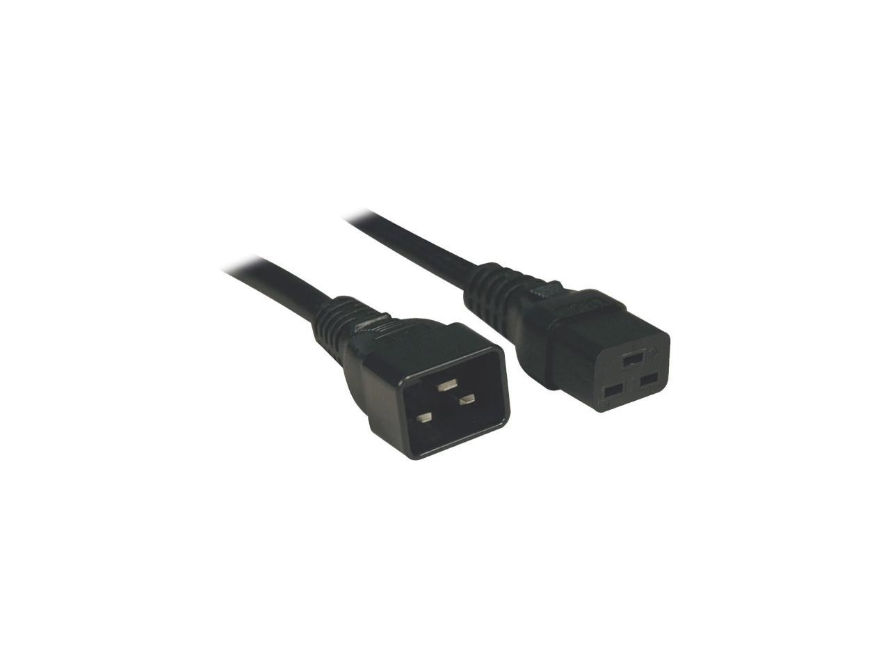 Tripp Lite Heavy-Duty Power Extension Cord, 15A, 14 AWG (IEC-320-C19 to IEC-320-C20), 3 ft. (1 m) (P036-003-15A)