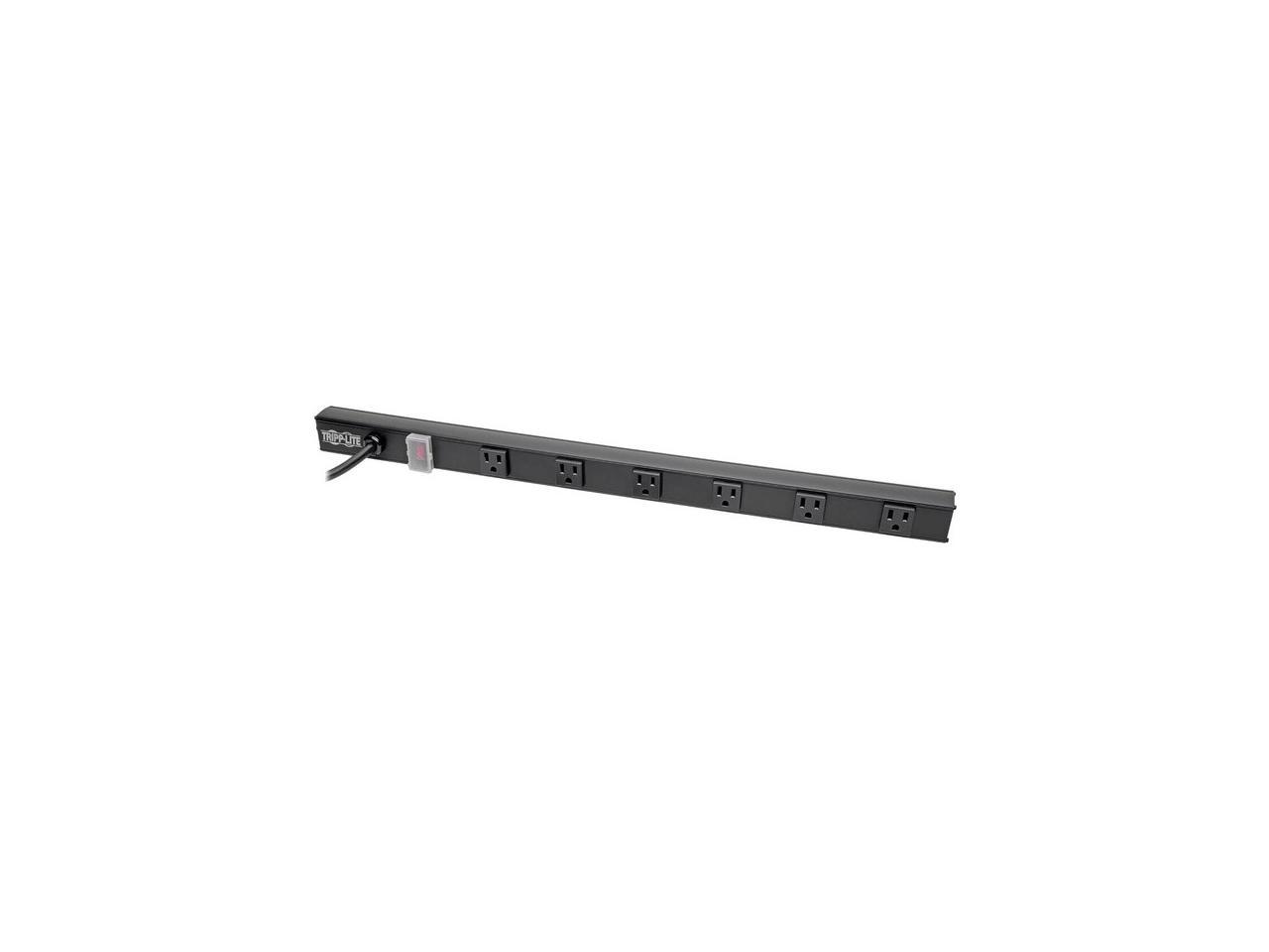 Tripp Lite Power Strip Right-Angle 5-15R 6 Outlet 8ft Cord 5-15P 24in Black