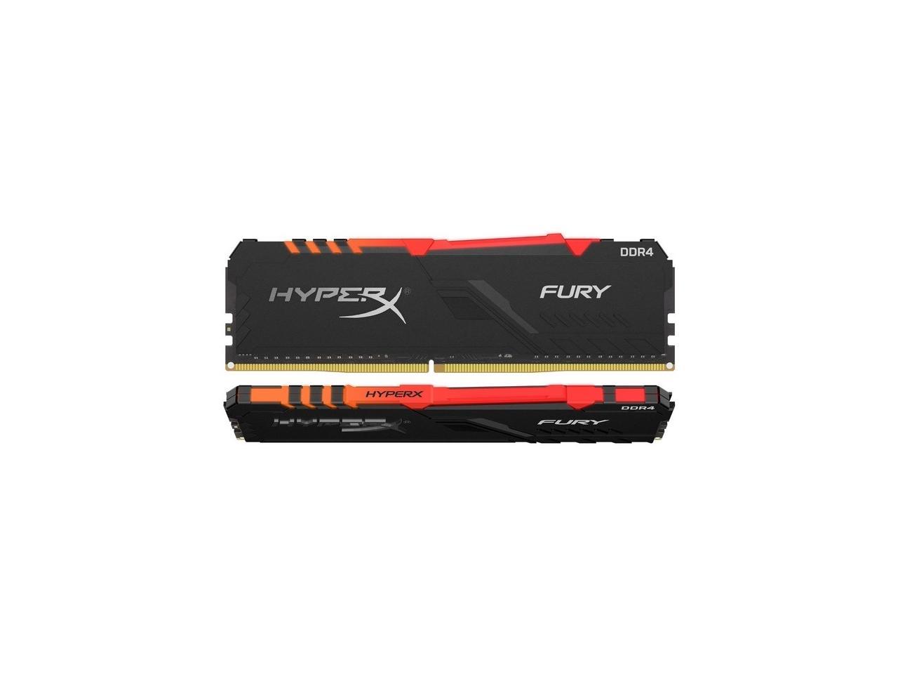 HyperX FURY RGB - DDR4 - 32 GB: 2 x 16 GB - DIMM 288-pin - 3600 MHz / PC4-28800 - CL17 - 1.35 V - unbuffered - non-ECC -