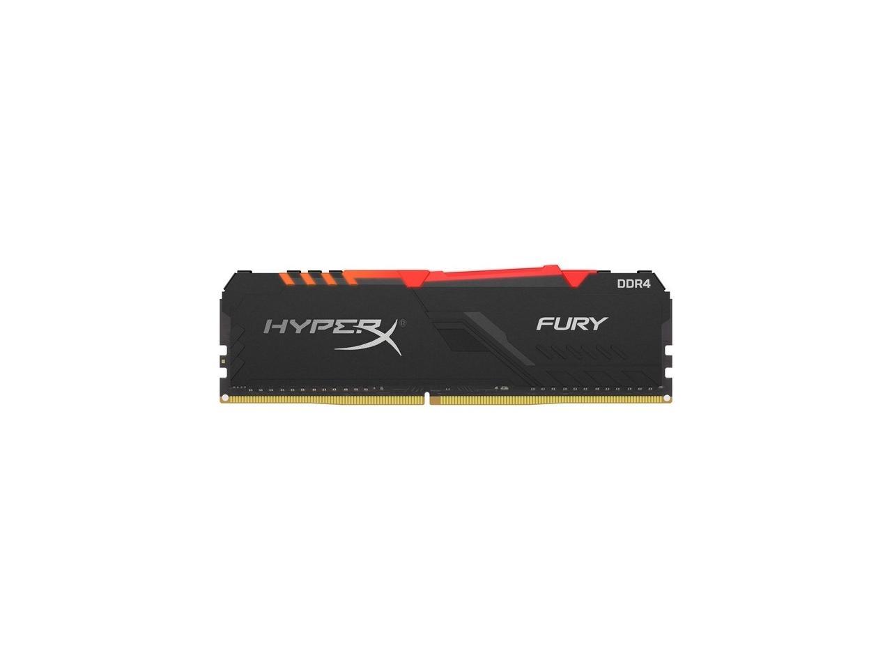 16GB Kingston HyperX Fury RGB 2666MHz PC4-21300 CL16 1.2V Memory Module (1 x 16GB) - Black