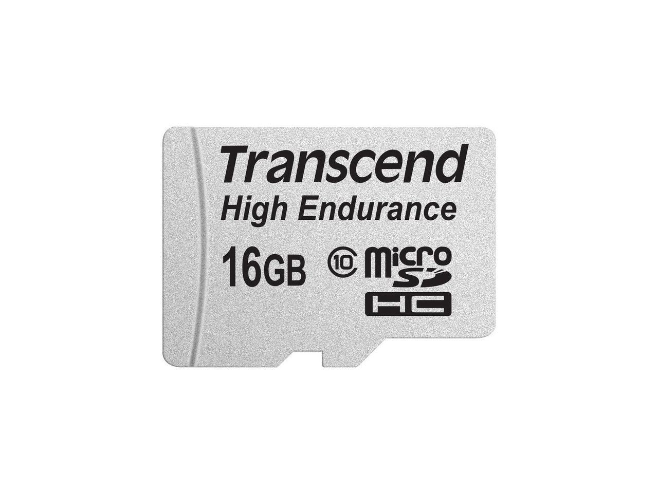 16GB Transcend High Endurance MicroSDHC Card CL10 w/SD Adapter