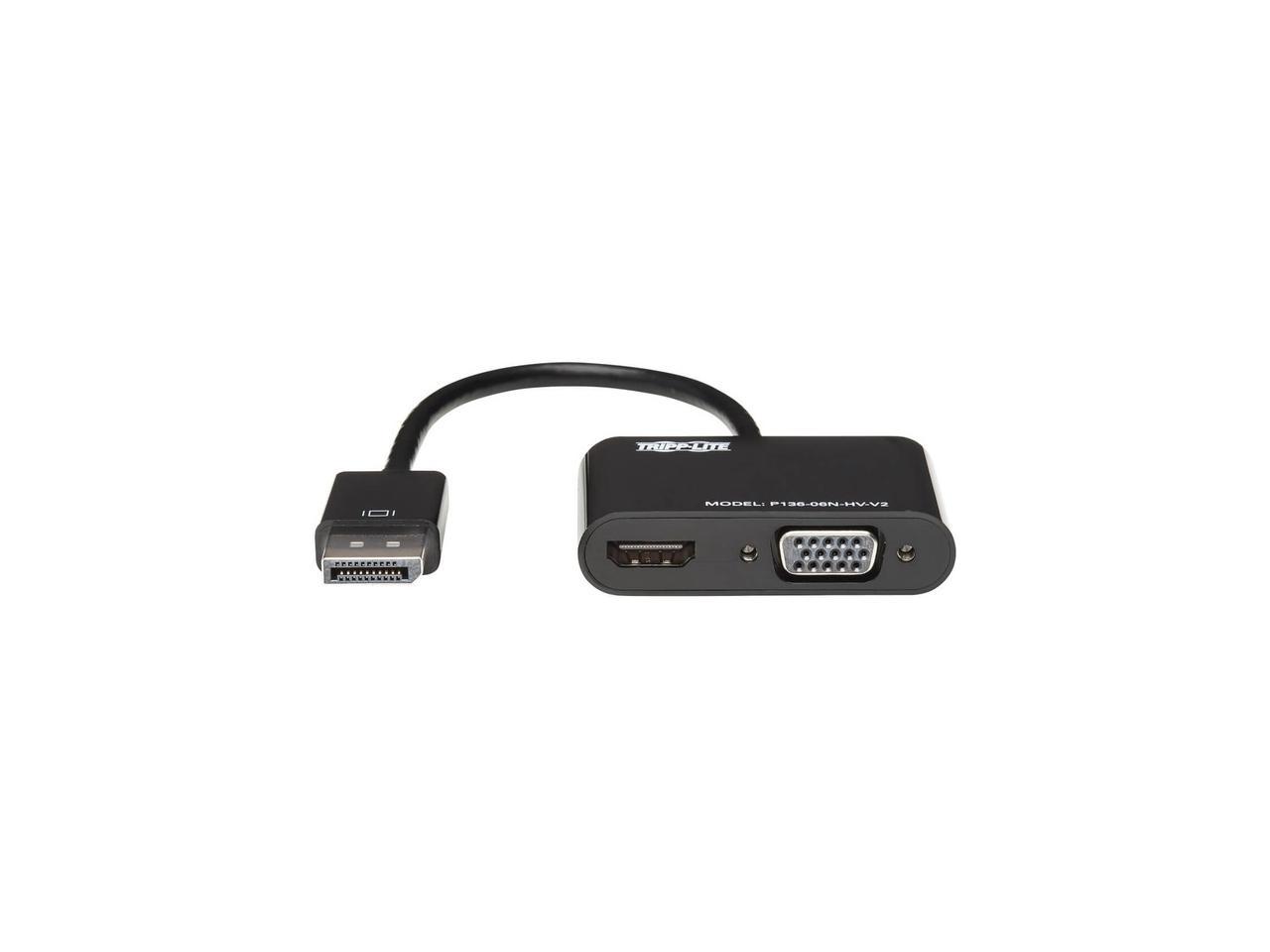 Tripp Lite P136-06N-HV-V2 DisplayPort to HDMI VGA Adapter Converter 4Kx2K DP to HDMI VGA