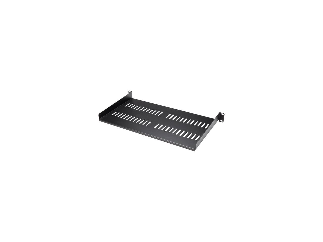 StarTech CABSHELFV1U 1U Rack Shelf - 10" Deep - Steel - Vented Rack Shelf - Rack Mount Shelf - Server Rack Shelf - Cantilever Shelf