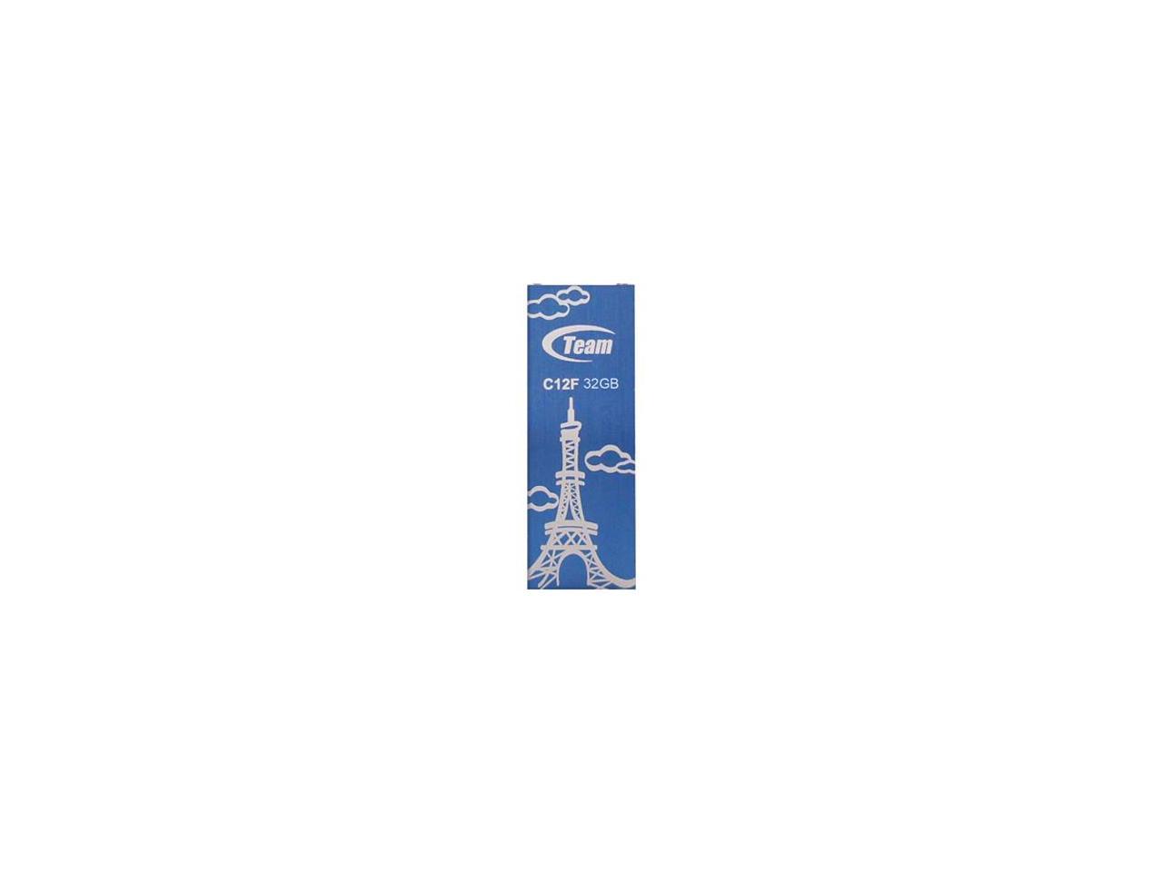 32GB Team C12F Bookmark USB2.0 Flash Drive (Eiffel Tower) Blue