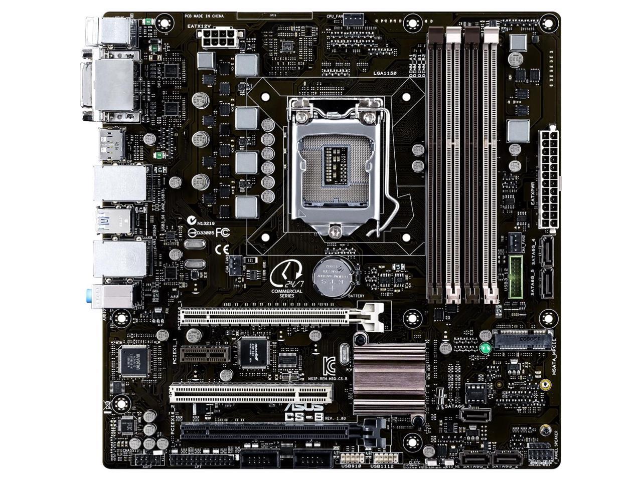 ASUS CS-B LGA 1150 Intel Q87 SATA 6Gb/s USB 3.0 Micro ATX Intel Motherboard