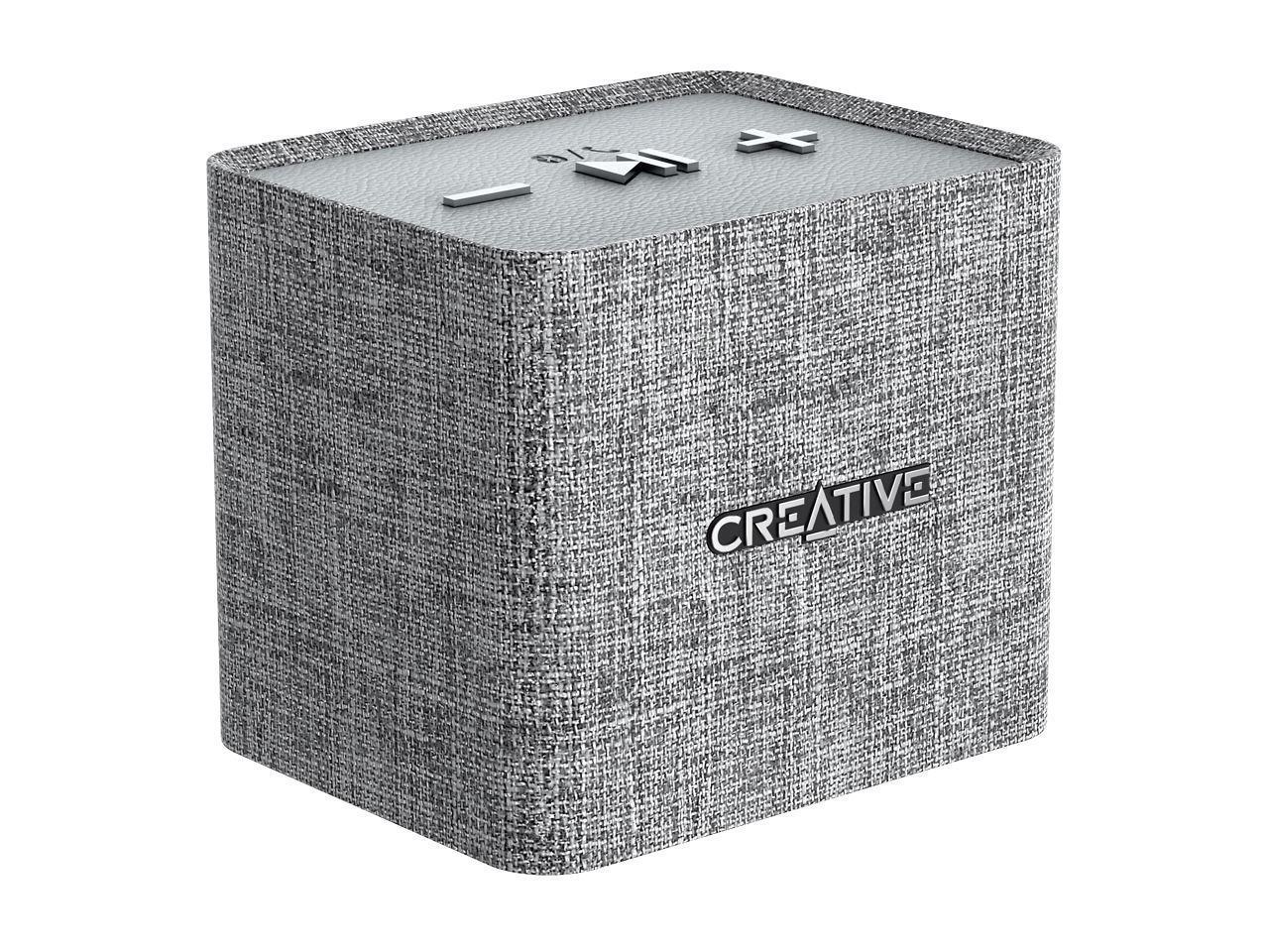 Creative NUNO micro Speaker System - Wireless Speaker(s) - Portable - Battery Rechargeable - Heather Gray