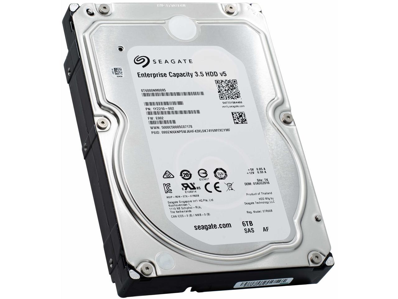 Seagate Enterprise Capacity 3.5 V.5 ST6000NM0095 6TB 7200 RPM 256MB Cache SAS 12Gb/s 3.5" Enterprise Internal Hard Drive Bare Drive