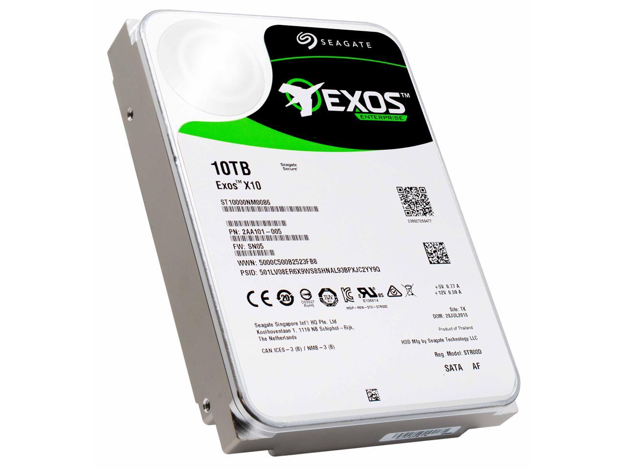 Seagate Exos Enterprise Capacity 3.5 ST10000NM0086 10TB 7200 RPM 256MB Cache SATA 6.0Gb/s 3.5" Hard Drives Bare Drive