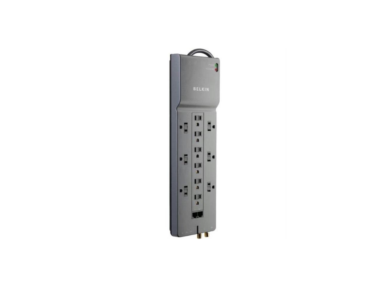 belkin be112234-10 12-outlet 8-foot 3996 joules home/office surge protector w/ phone,ethernet,coaxial protection&extended cord