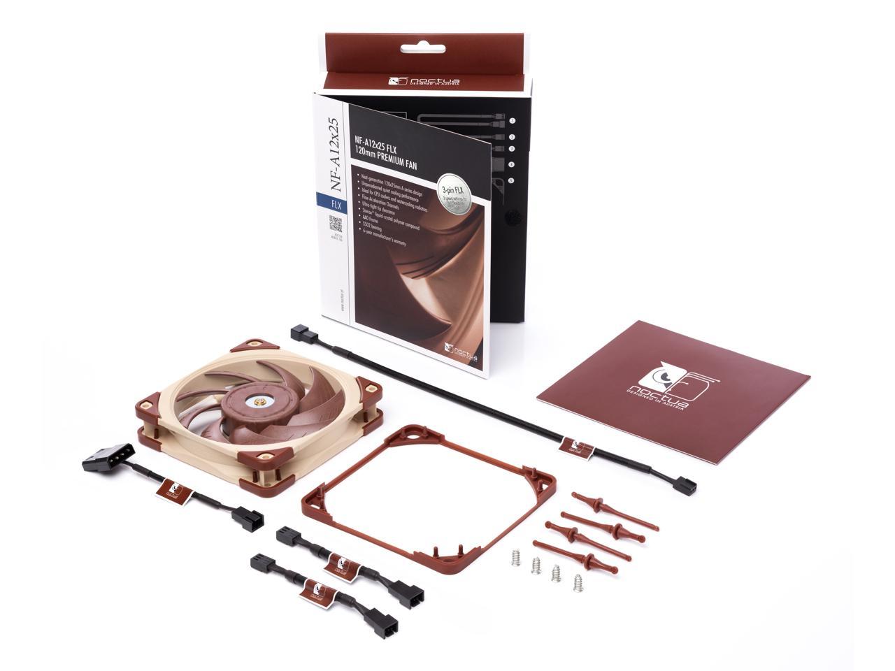 Noctua NF-A12x25 FLX, Premium Quiet Fan, 3-Pin (120mm, Brown)