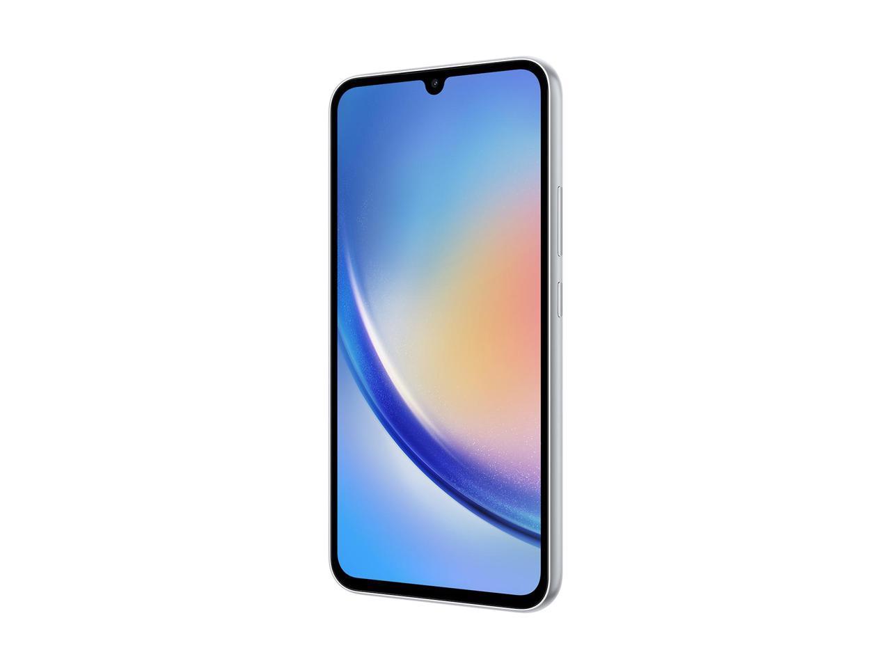 Samsung Galaxy A34 5G A346M 128GB Dual SIM GSM Unlocked Android Smartphone (Latin Variant/US Compatible LTE) - Awesome Silver
