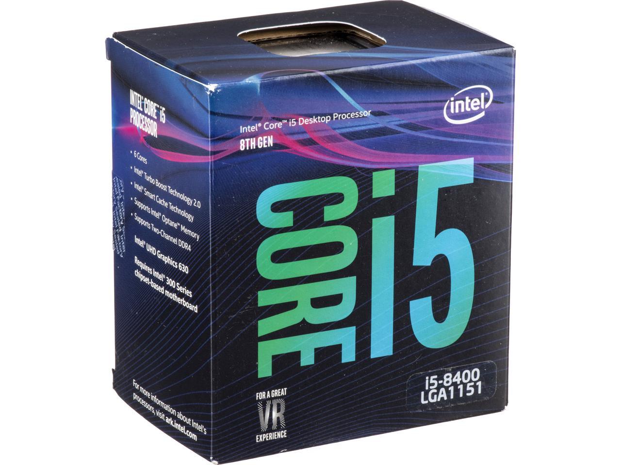 Intel Core i5-8400 Coffee Lake 6-Core 2.8 GHz (4.0 GHz Turbo) LGA 1151 (300 Series) 65W BX80684I58400 Desktop Processor Intel UHD Graphics 630