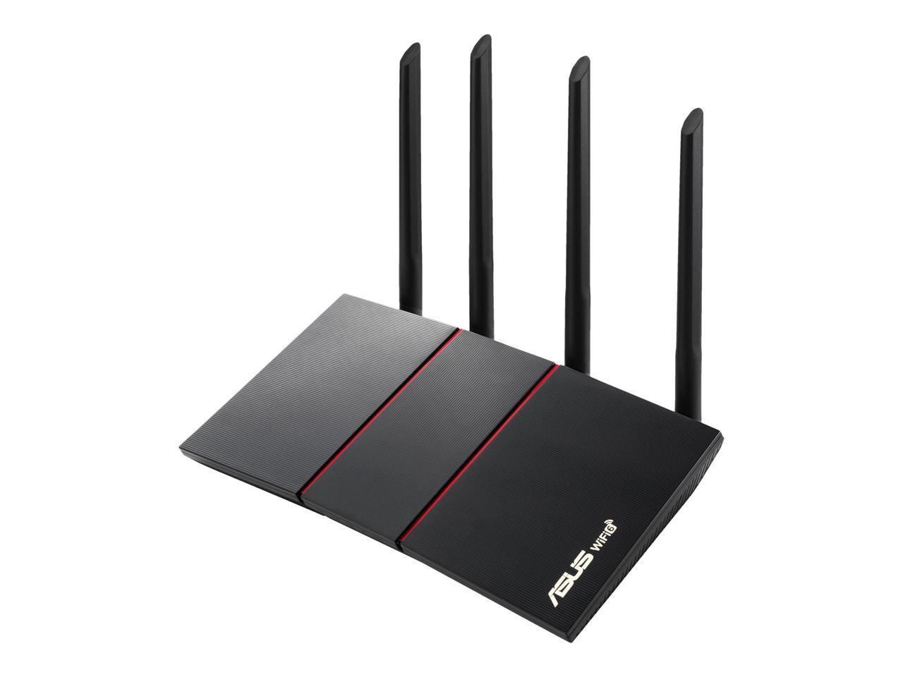 ASUS RT-AX55 AX1800 Dual Band WiFi 6 Gigabit Router, 802.11ax, Lifetime internet security, Parental Control, Mesh WiFi support, MU-MIMO, OFDMA, 4 Gigabit LAN Ports, Beamforming