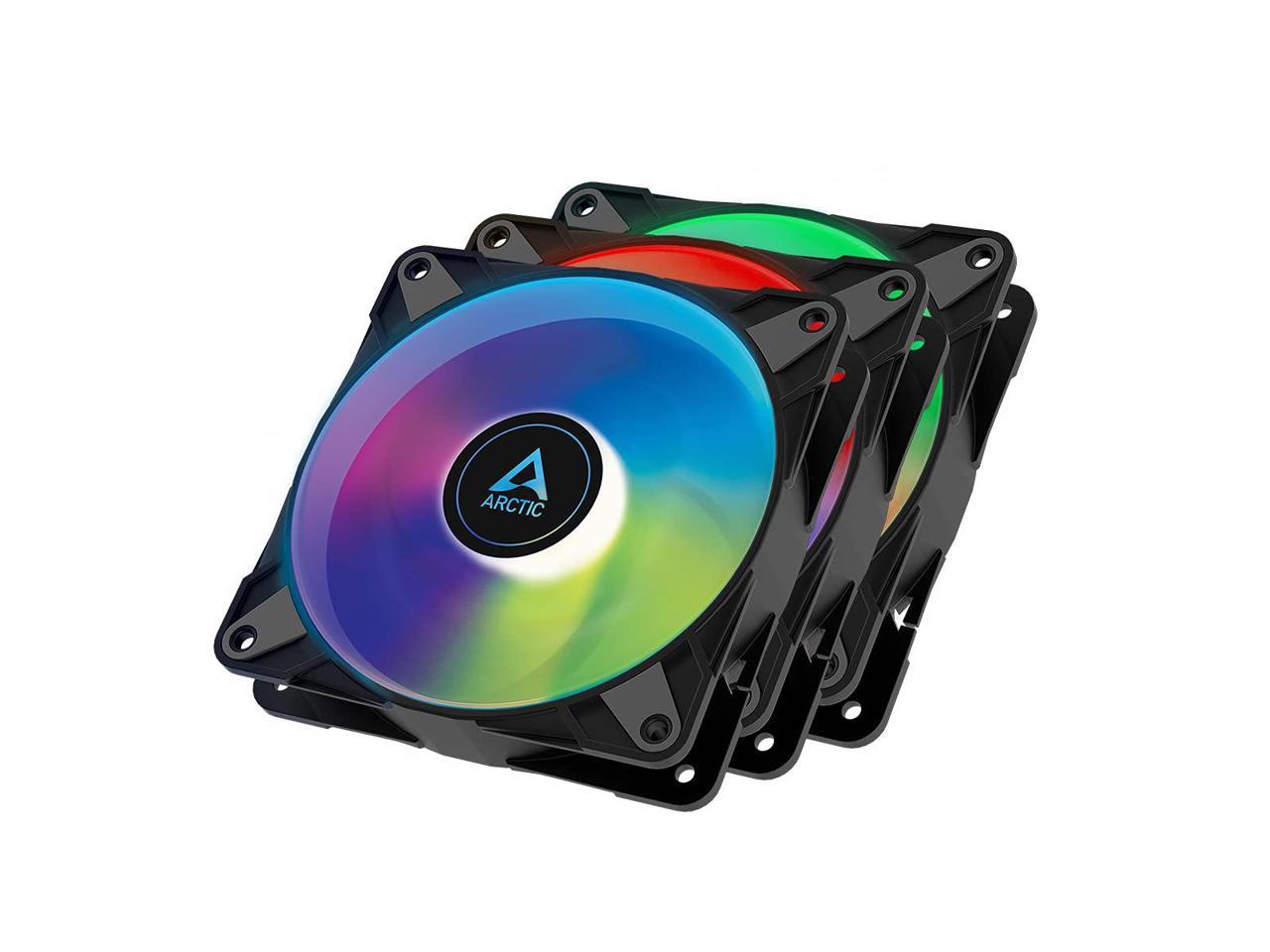 ARCTIC ACFAN00232A P12 PWM PST A-RGB (3 Pack) 120 mm PWM case Fan Optimized for Static Pressure 2000 RPM 3 pin Black