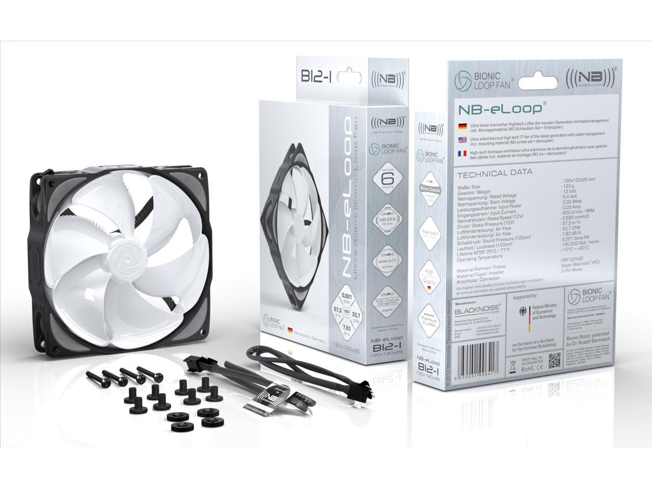Noiseblocker NB-eLoop B12-2 120mm 1300rpm Bionic Loop Rotor Fan