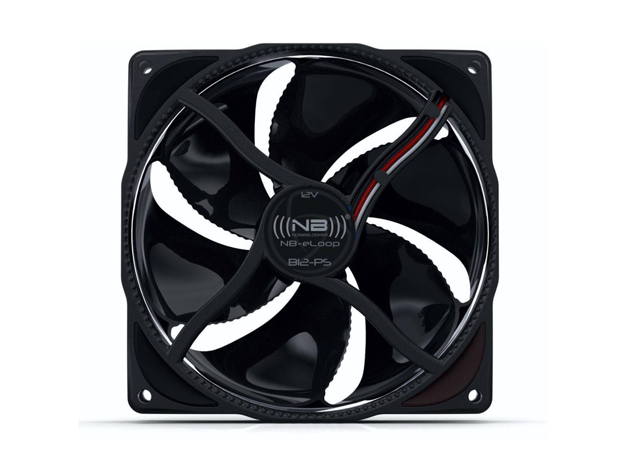 Noiseblocker NB-eLoop Series B12-PS Black Edition 120mm PWM Bionic Loop Rotor Fan, 1500rpm, 21 dBA