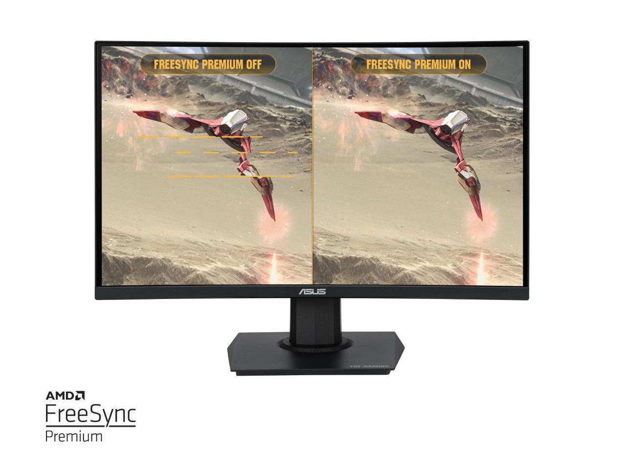 ASUS TUF GAMING VG24VQE 23.6IN 1080P FULL HDASUS TUF Gaming VG24VQE 23.6 Curved Monitor, 1080P Full HD, 165Hz (Supports 144Hz), 1ms, Extreme Low Motion Blur, FreeSync Premium, Shadow Boost, Eye Care