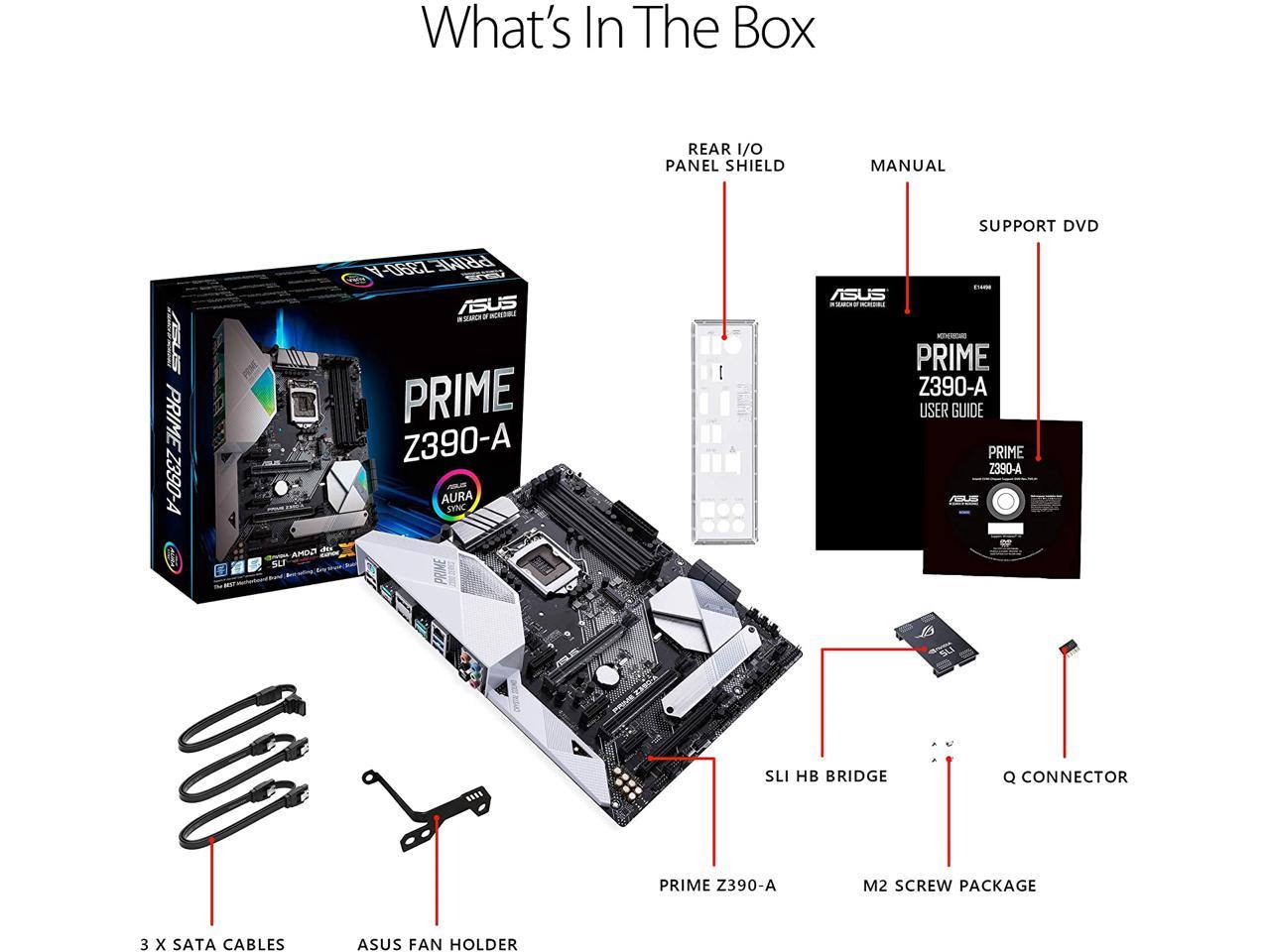 ASUS Prime Z390-A LGA 1151 (300 Series) Intel Z390 SATA 6Gb/s ATX Intel Motherboard