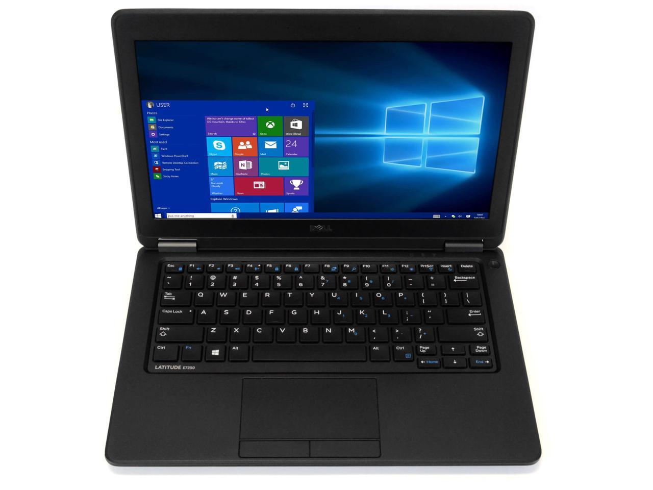 Dell Latitude E7250 Laptop Computer, 2.90 GHz Intel i7 Dual Core Gen 5, 8GB DDR3 RAM, 256GB SSD Hard Drive, Windows 10 Professional 64 Bit, 12" Screen