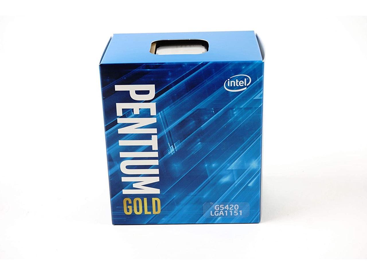 Intel Pentium Gold G5420 Coffee Lake Dual-Core, 4-Thread, 3.8 GHz LGA 1151 (300 Series) 54W BX80684G5420 Desktop Processor Intel UHD Graphics 610