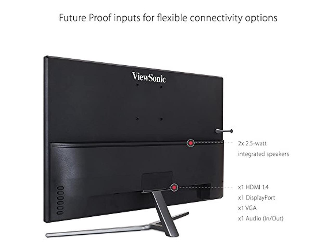 ViewSonic VX3211-2K-MHD 32 Inch IPS WQHD 1440p Monitor with 99% sRGB Color Coverage HDMI VGA and DisplayPort