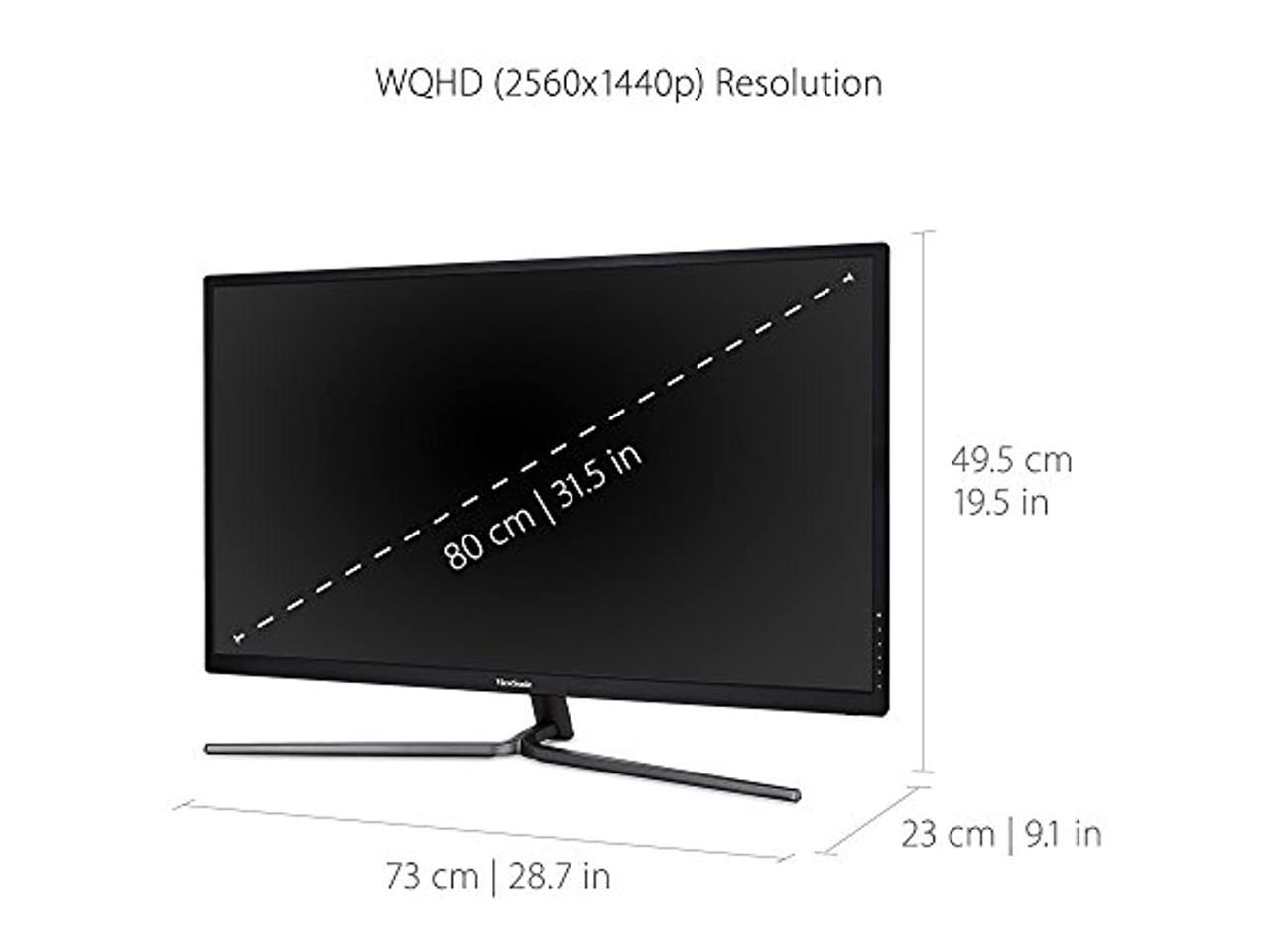 ViewSonic VX3211-2K-MHD 32 Inch IPS WQHD 1440p Monitor with 99% sRGB Color Coverage HDMI VGA and DisplayPort