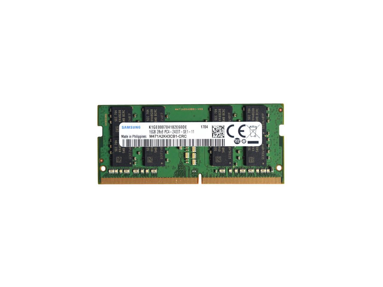Samsung 16GB DDR4 PC4-19200, 2400MHz, 260 PIN SODIMM, CL 17, 1.2V, ram memory module, M471A2K43CB1-CRC