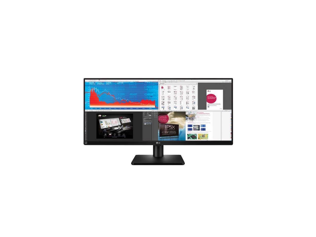 LG 29UB67-B Black(Texure) 29" Class QHD IPS Multi-Tasking Monitor, sRGB over 99%, 300 cd/m2, Anti-Glare, HDMI, DVI-D, Display Port, USB, Pivot