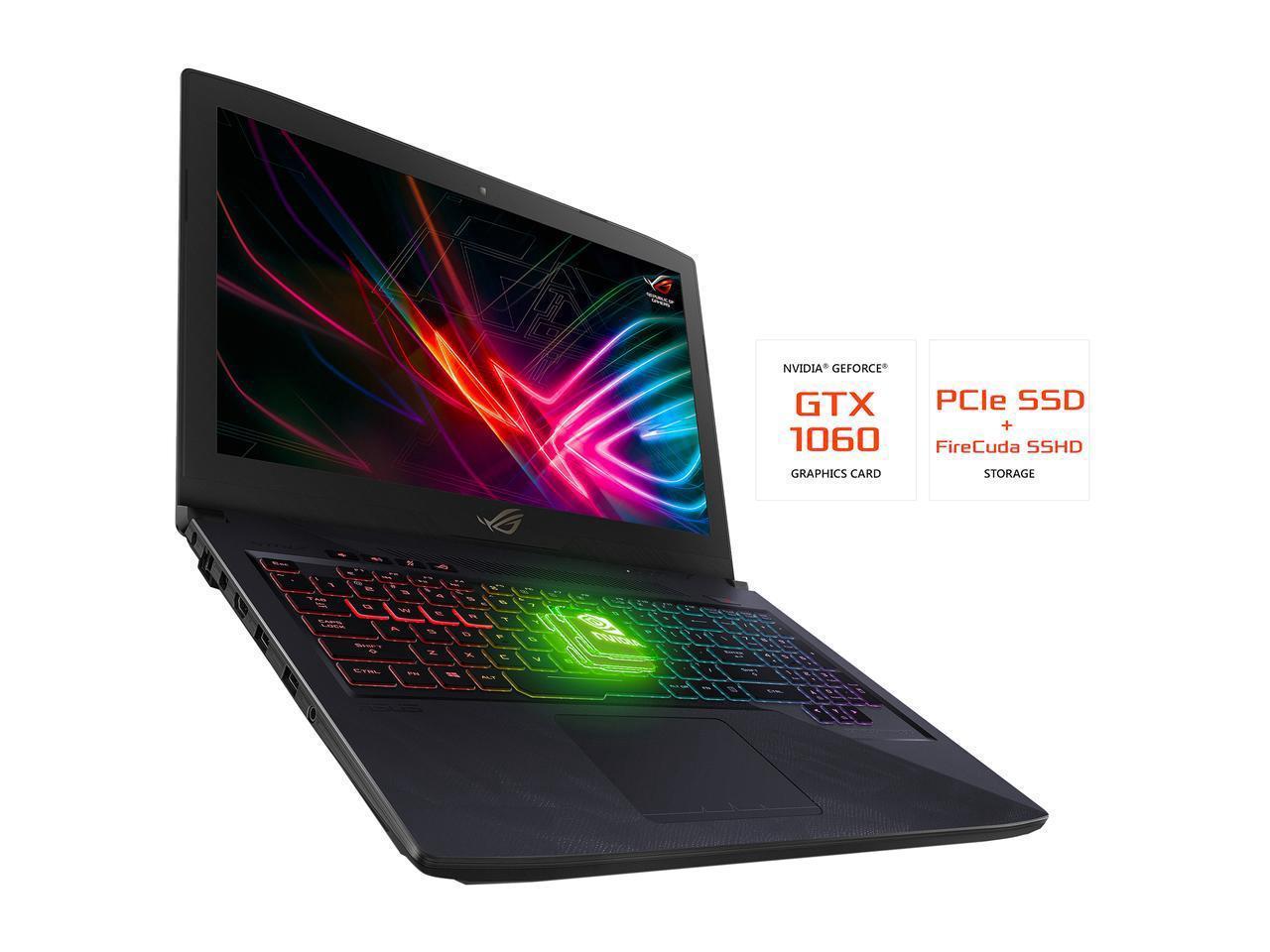 ASUS ROG Strix Thin & Light Gaming Laptop, 15.6� Full HD, Intel Core i7-7700HQ , NVIDIA GTX 1060 6GB Graphics, 16GB DDR4 RAM, 256GB NVMe SSD + 1TB FireCuda SSHD, RGB Backlight Keyboard,Windows 10 Home