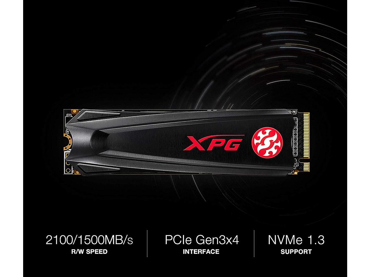 XPG GAMMIX Gaming SSD S5 Series: 256GB Internal PCIe Gen3x4 M.2 2280 (NVMe)