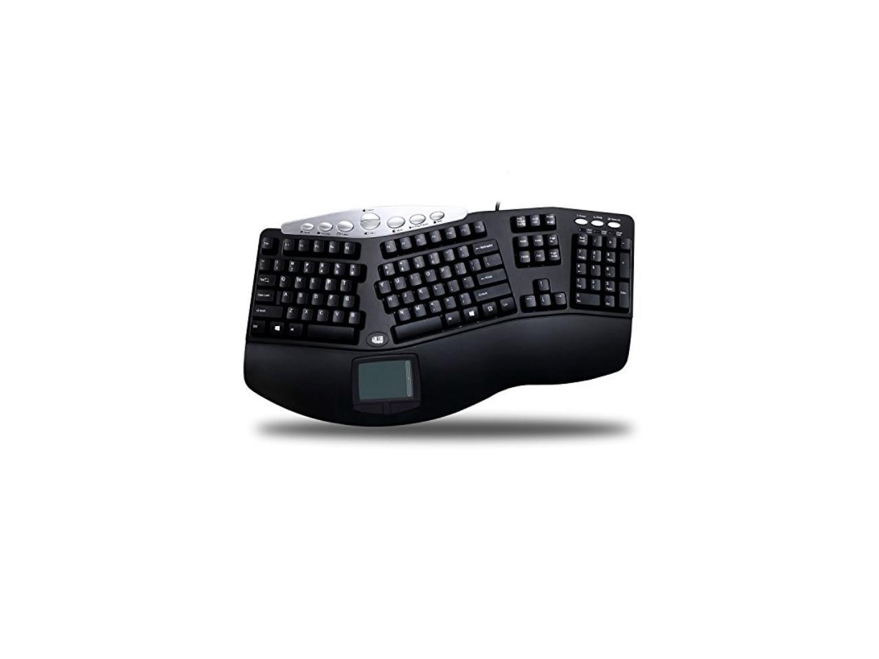 Adesso TRU-FORM PRO ERGONOMIC CONTOUR TOUCHPAD USB KEYB BLK W/HOTKEYS
