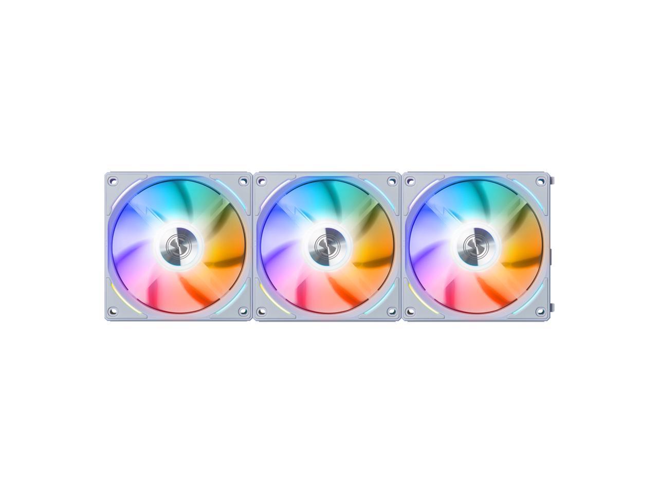 LIAN LI UNI FAN AL120 RGB WHITE 3X 12CM FAN PACK WITH CONTROLLER ---UF-AL120-3W
