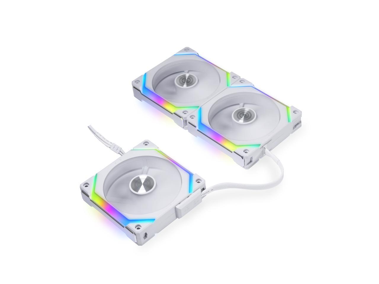 LIAN LI UNI Fan SL120 V2 RGB White 3x 12cm Fan Pack with Controller - UF-SL120V2-3W