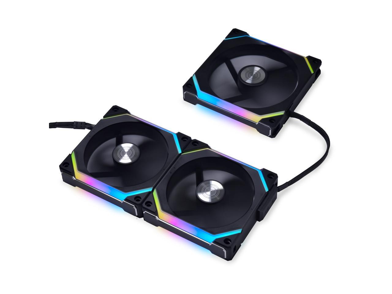Lian Li UNI Fan SL120 V2 RGB Black 3x 12cm Fan Pack with Controller - UF-SL120V2-3B