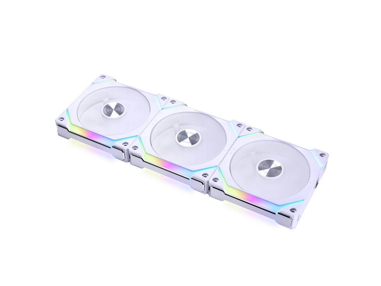 LIAN LI UNI Fan SL120 V2 RGB White 3x 12cm Fan Pack with Controller - UF-SL120V2-3W