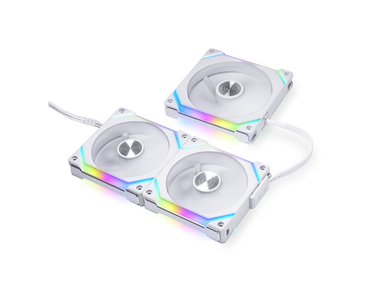 LIAN LI UNI Fan SL120 V2 RGB White 3x 12cm Fan Pack with Controller - UF-SL120V2-3W