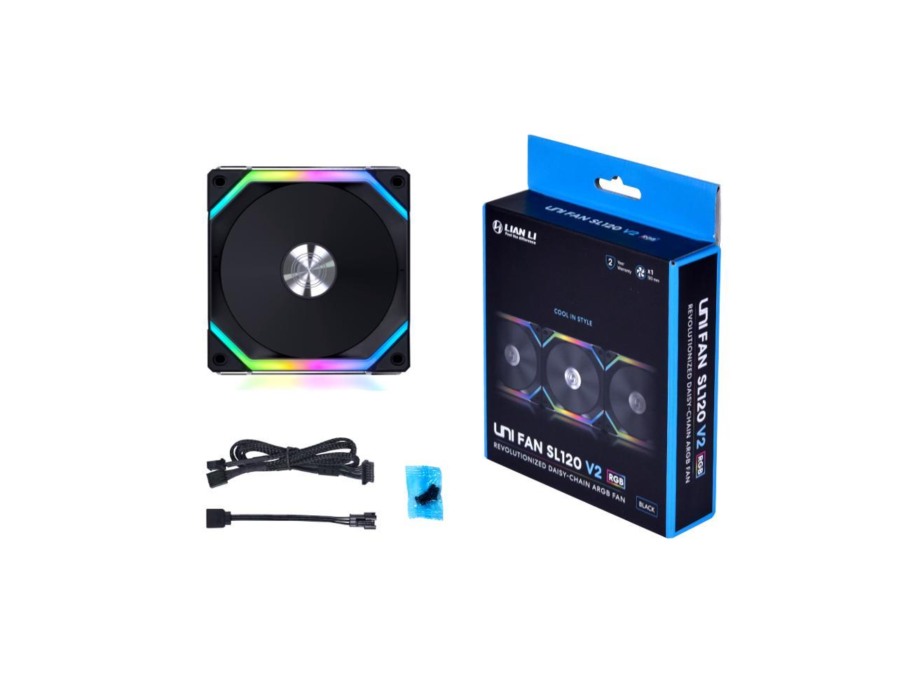Lian Li UNI Fan SL120 V2 RGB Black Single Pack Without Controller - UF-SL120V2-1B