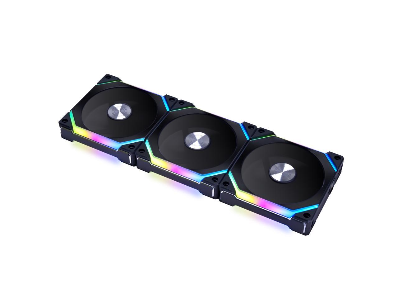 Lian Li UNI Fan SL120 V2 RGB Black 3x 12cm Fan Pack with Controller - UF-SL120V2-3B