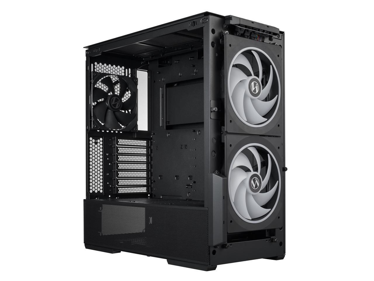 LIAN LI LANCOOL 216RX Black Steel / Tempered Glass ATX Mid Tower Computer Case ,2x 16 cm ARGB Fans Included ----LANCOOL 216RX