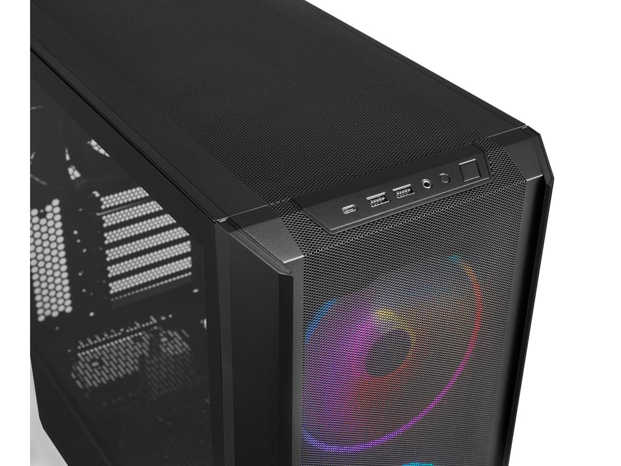 LIAN LI LANCOOL 216RX Black Steel / Tempered Glass ATX Mid Tower Computer Case ,2x 16 cm ARGB Fans Included ----LANCOOL 216RX