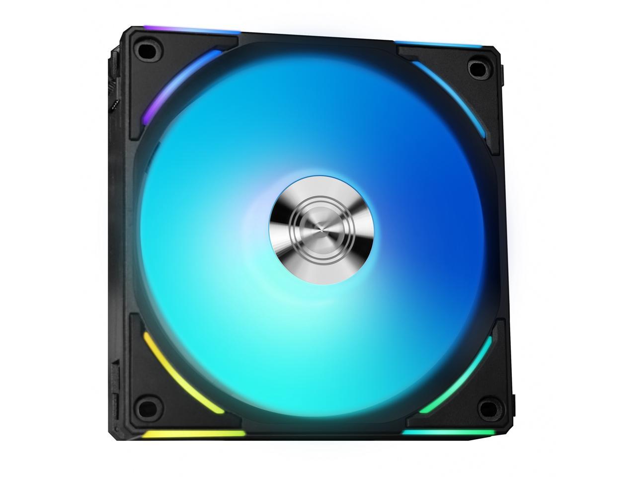 LIAN LI UNI Fan AL120 V2 RGB Black 3x 12cm Fan Pack with Controller - UF-AL120V2-3B