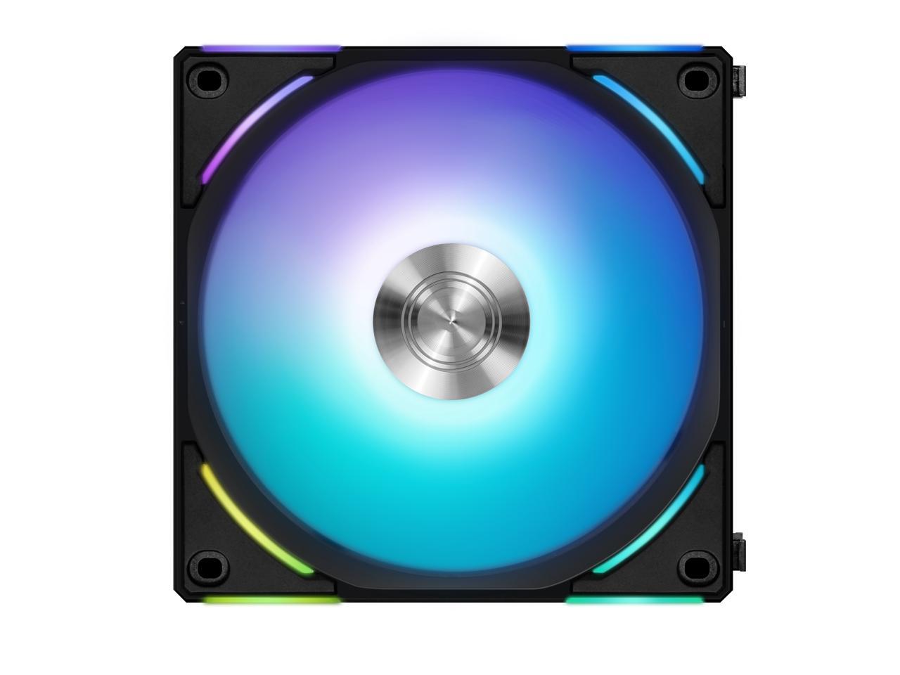 LIAN LI UNI Fan AL120 V2 RGB Black 3x 12cm Fan Pack with Controller - UF-AL120V2-3B