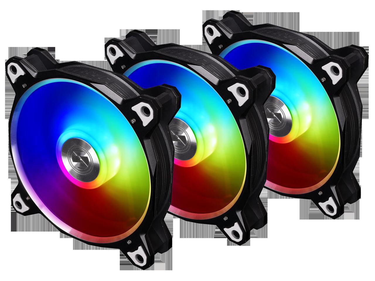 LIAN LI BORA DIGITAL Series RGB BR DIGITAL-3R B, 120mm Addressable RGB LED PWM Fan, 3 FANS Pack - Black Frame