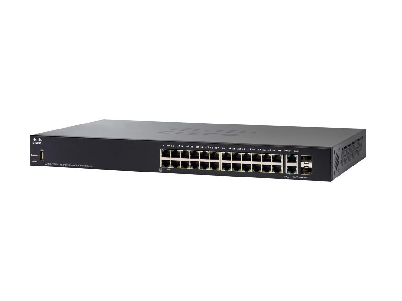 Cisco Sg250-26Hp 26-Port Gigabit Poe Smart Switch