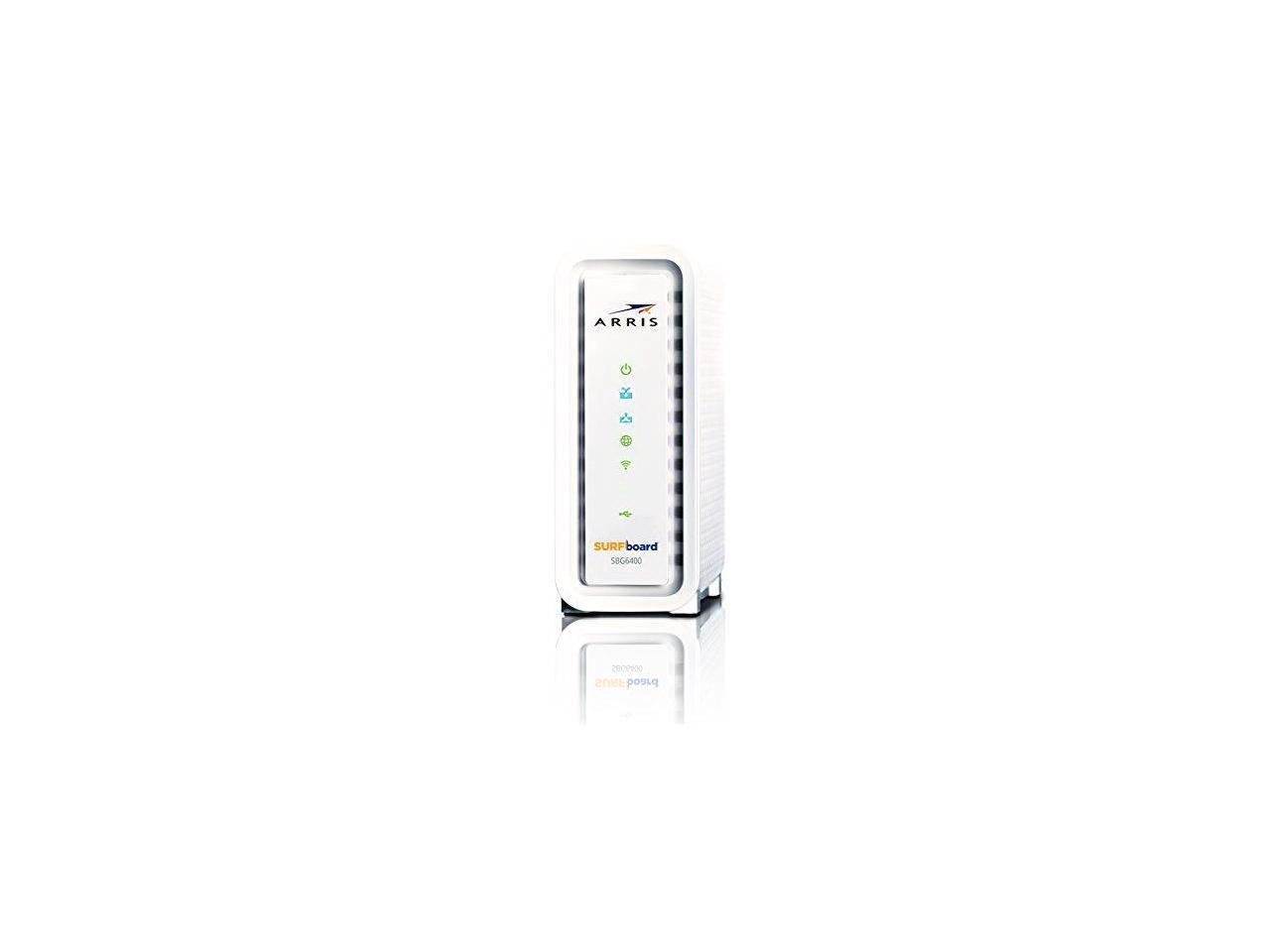 ARRIS SURFboard N300 DOCSIS 3.0 Cable Modem Router (SBG6400) Certified with Comcast Xfinity, Time Warner Cable, Charter, Cox, Cablevision, and more (White Retail Packaging)