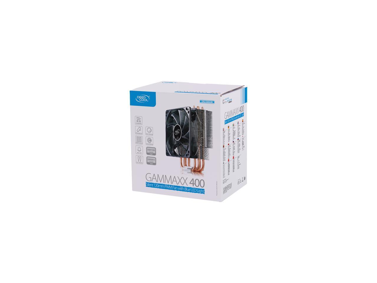 DEEPCOOL GAMMAXX 400-CPU Cooler 4 Heatpipes 120mm PWM Fan with Blue LED Easy installation (AM4 compatible)