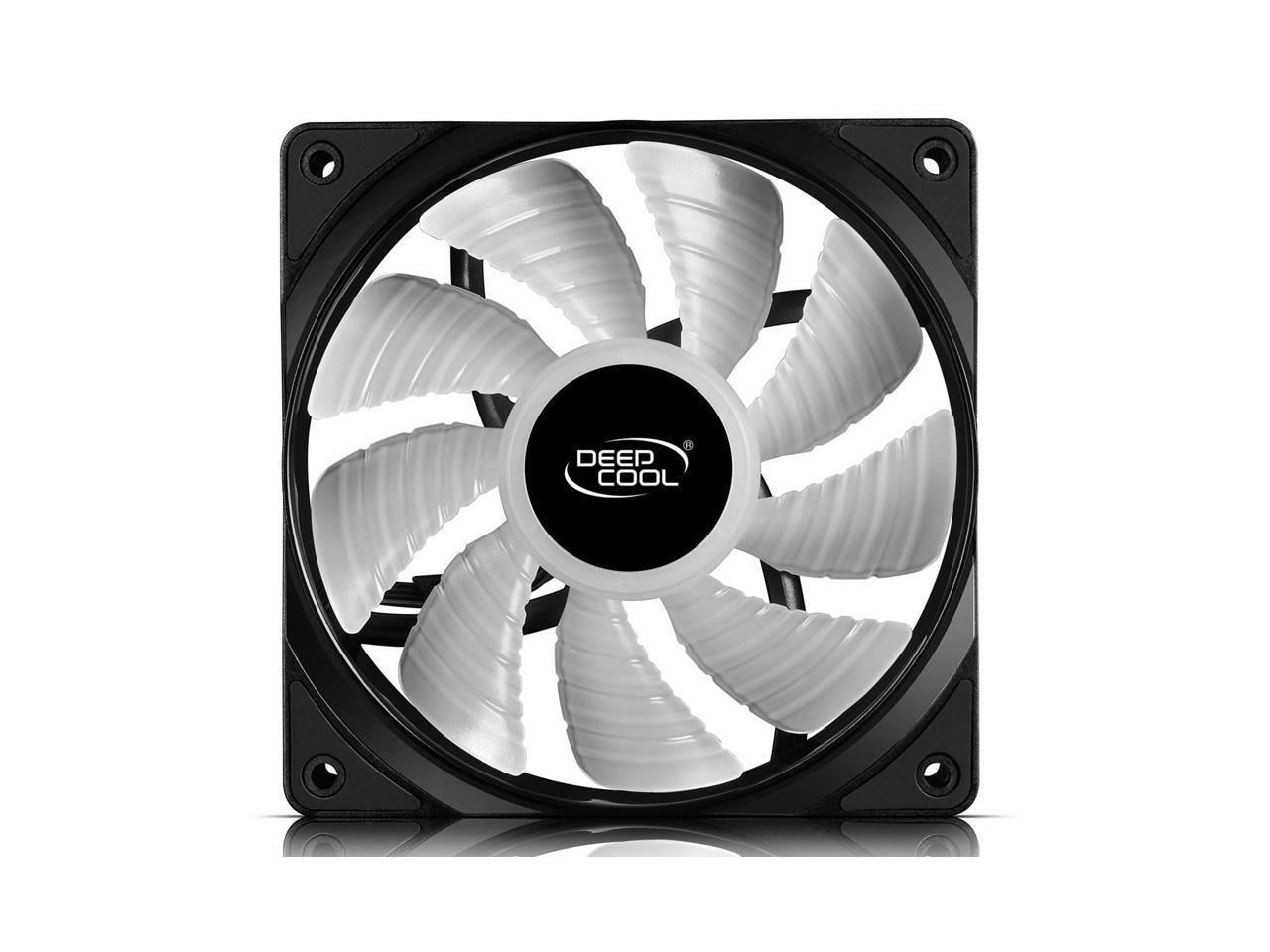 DEEPCOOL RF 120 (3 in 1) Ultra Quiet PWM Fan 6 high brightness controlable RGB LED Lights (controlling up to 6 RGB devices connected)