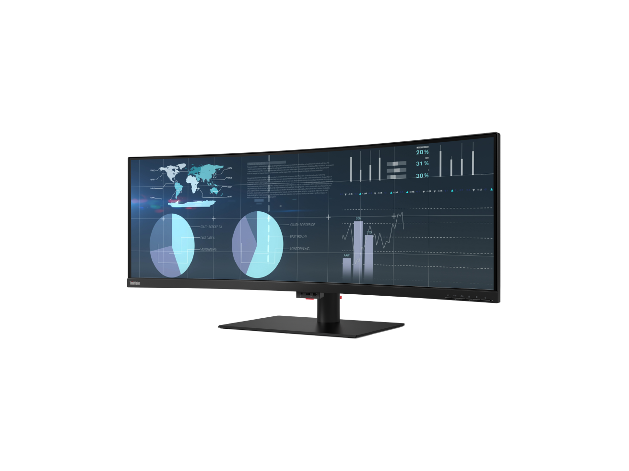 Lenovo ThinkVision P44w-10 43.4" WQUXGA WLED LCD Monitor - 32:10 - Raven Black - 61D5RAR1US