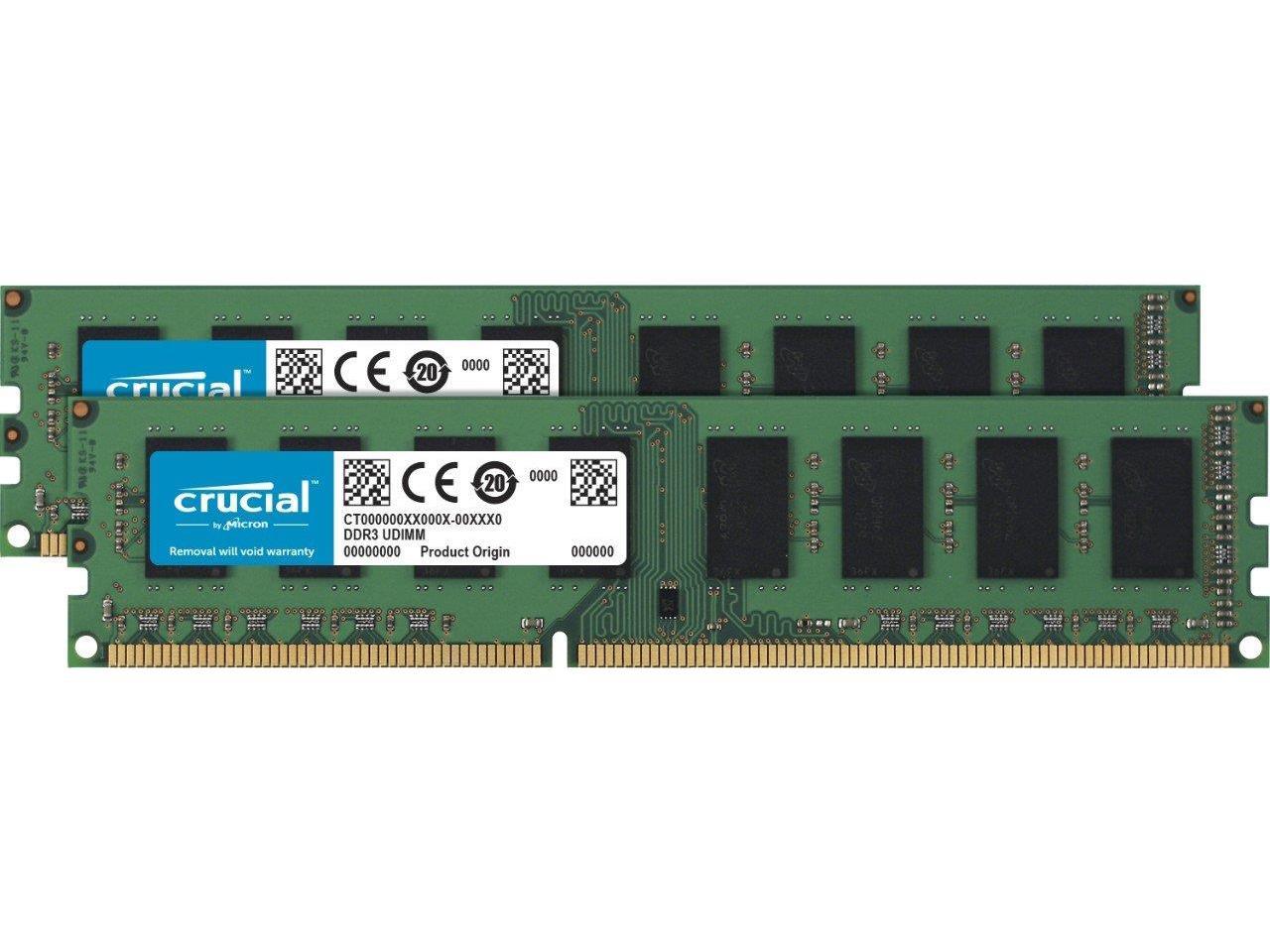 Crucial 8GB (2 x 4GB) 240-Pin DDR3 SDRAM DDR3L 1866 (PC3L 14900) Desktop Memory Model CT2KIT51264BD186DJ