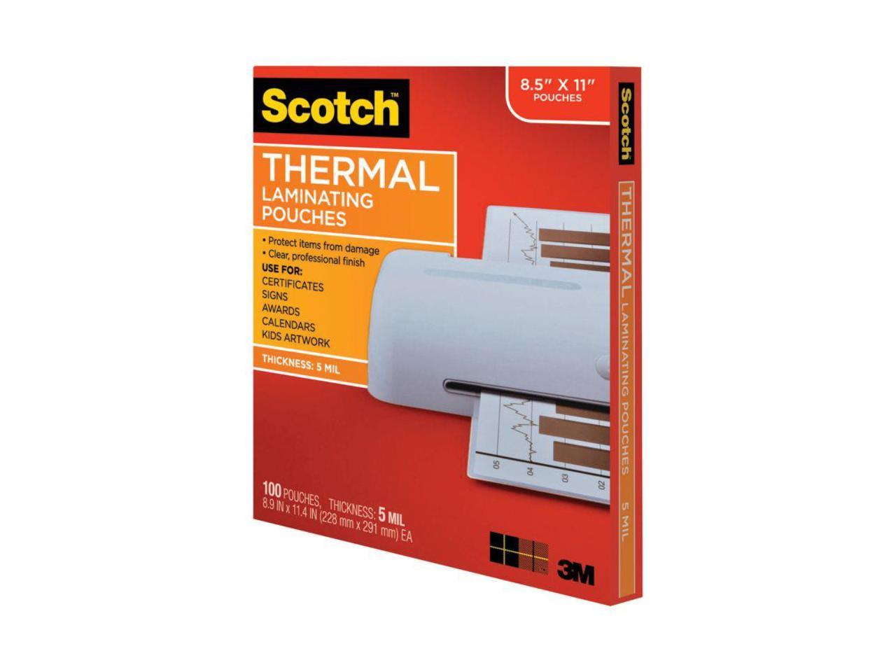 TP5854100 3M Letter Size Thermal Laminating Pouches, 5 mil, 100/Pack